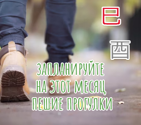 запланируйте на этот месяц пешие прогулки