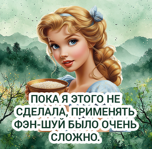 Пока я этого не сделала, применять фэн-шуй было очень сложно.